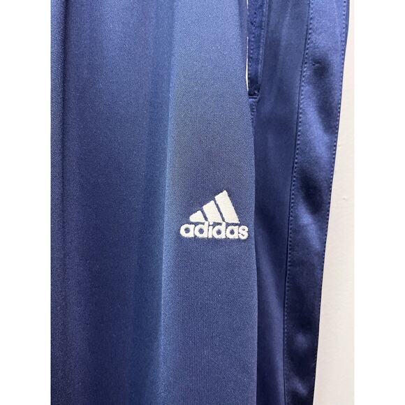 Adidas Tracks Pants Mens XL Straight Leg Lined Blue Elastic Drawstring Waist - Picture 6 of 10